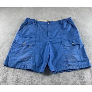 Van Heusen Traveler Mens Blue Ripstop Cotton Cargo Shorts Classic Fit 40x9